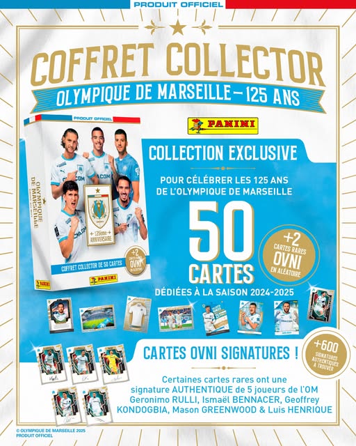 OM - Coffret collector 125 ans ! Greenwood ! Rulli ! En cartes autographes...