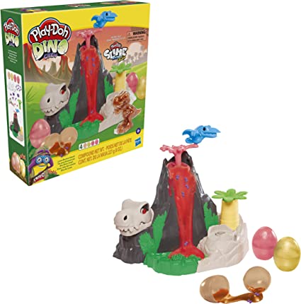 Play Doh Dino Crew Slime, Jouet Île aux Dinosaures, avec pâte HydroGlitz atoxique, pour Enfants dès 4 Ans
