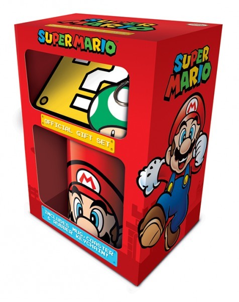 Super Mario : Mario Gift Set Tasse + Sous-verre + porte-clés